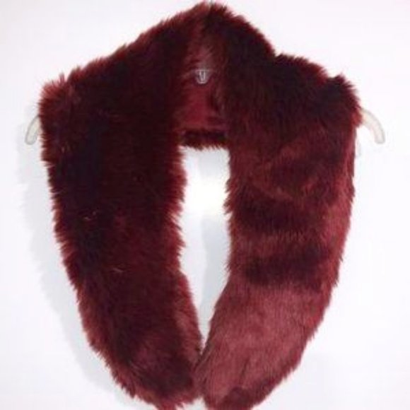 Topshop Accessories - Topshop Burgundy Faux Fur Collar Scarf